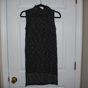 Sleeveless High Low Turtle Neck Top